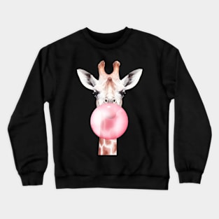 Funny Bubblegum Giraffe Crewneck Sweatshirt